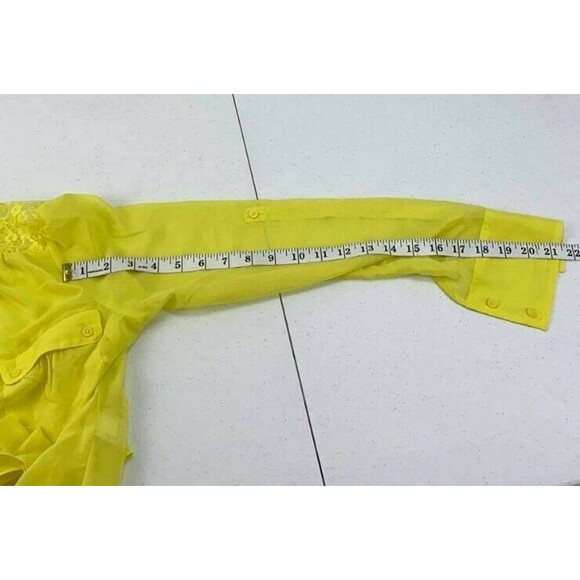 Candie's Yellow Tie-Front Button-Down Top Blouse Women's Size XS   NWT - Picture 8 of 10